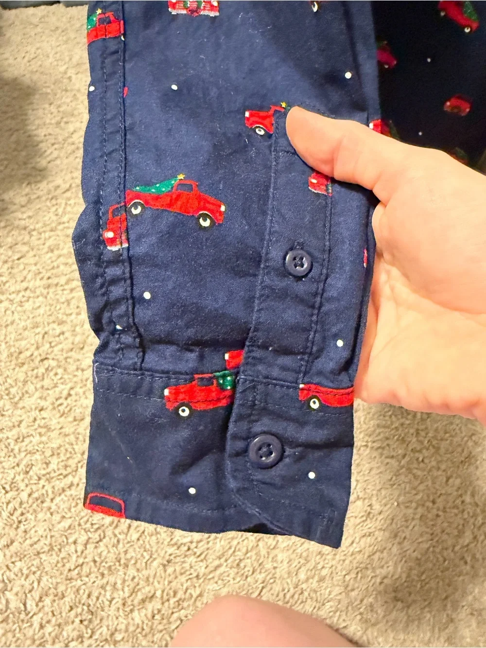 The Children's Place Christmas Truck Tree Buttondown Boys 10/12 Shirt